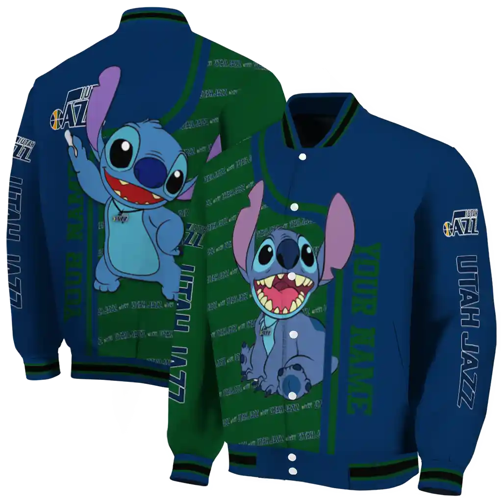 customized utah jazz stitch laughing navy varsity jacket fashion forward customized utah jazz stitch laughing navy varsity jacket fashion forward