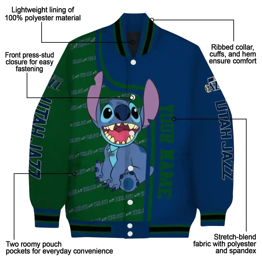 customized utah jazz stitch laughing navy varsity jacket new arrival customized utah jazz stitch laughing navy varsity jacket new arrival