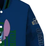customized utah jazz stitch laughing navy varsity jacket best selling