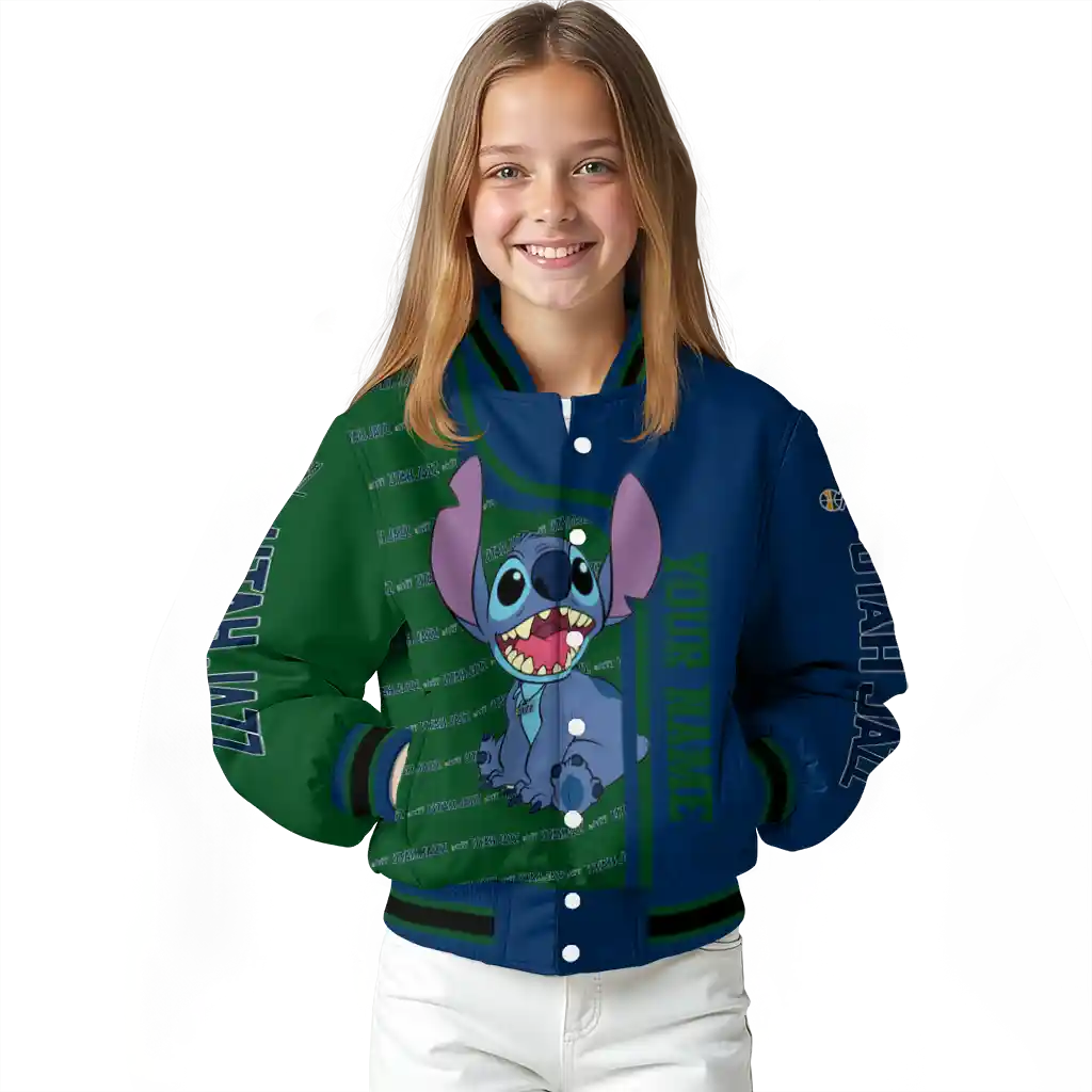 customized utah jazz stitch laughing navy varsity jacket top rated customized utah jazz stitch laughing navy varsity jacket top rated