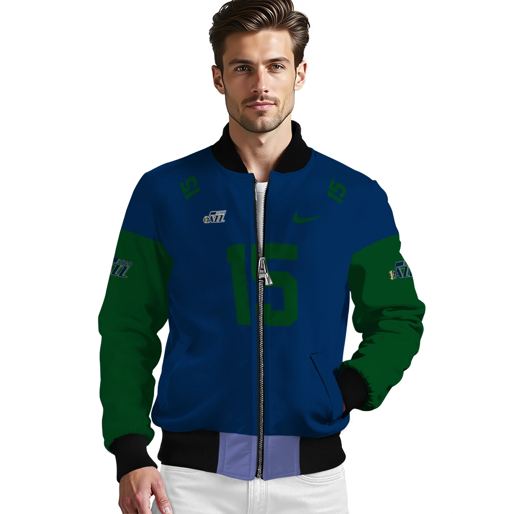 customized utah jazz team patch navy bomber jacket high quality customized utah jazz team patch navy bomber jacket high quality