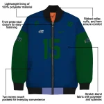 customized utah jazz team patch navy bomber jacket best selling