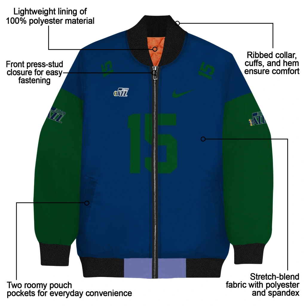 customized utah jazz team patch navy bomber jacket new arrival customized utah jazz team patch navy bomber jacket new arrival