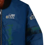 customized utah jazz tribal deer art navy bomber jacket best selling