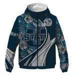 customized utah state aggies blossoms helmet navy windbreaker jacket best selling