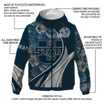 customized utah state aggies blossoms helmet navy windbreaker jacket best selling