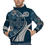 customized utah state aggies blossoms helmet navy windbreaker jacket best selling