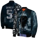 customized utah state aggies skull cluster navy bomber jacket best selling