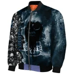 customized utah state aggies skull cluster navy bomber jacket best selling