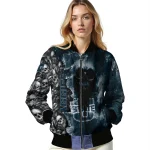 customized utah state aggies skull cluster navy bomber jacket best selling