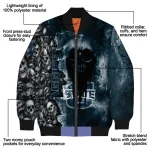 customized utah state aggies skull cluster navy bomber jacket best selling