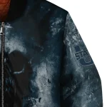 customized utah state aggies skull cluster navy bomber jacket best selling