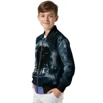 customized utah state aggies skull cluster navy bomber jacket best selling