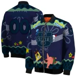 customized utah state aggies spongebob playtime navy blue bomber jacket best selling