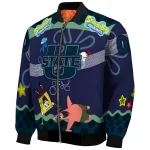 customized utah state aggies spongebob playtime navy blue bomber jacket best selling