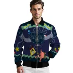 customized utah state aggies spongebob playtime navy blue bomber jacket best selling