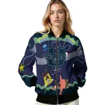 customized utah state aggies spongebob playtime navy blue bomber jacket best selling