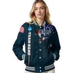 customized utah state aggies usa flag claws navy varsity jacket best selling