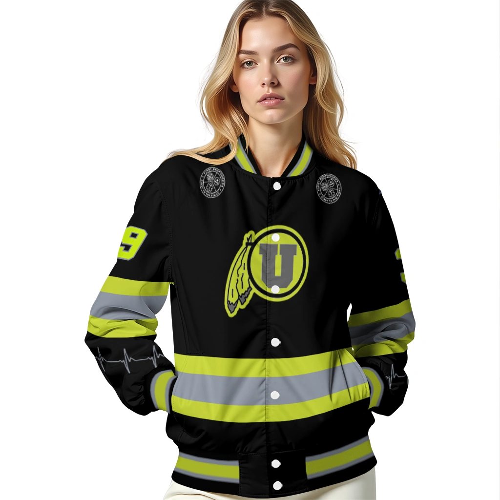customized utah utes heartbeat accent black green varsity jacket latest model customized utah utes heartbeat accent black green varsity jacket latest model