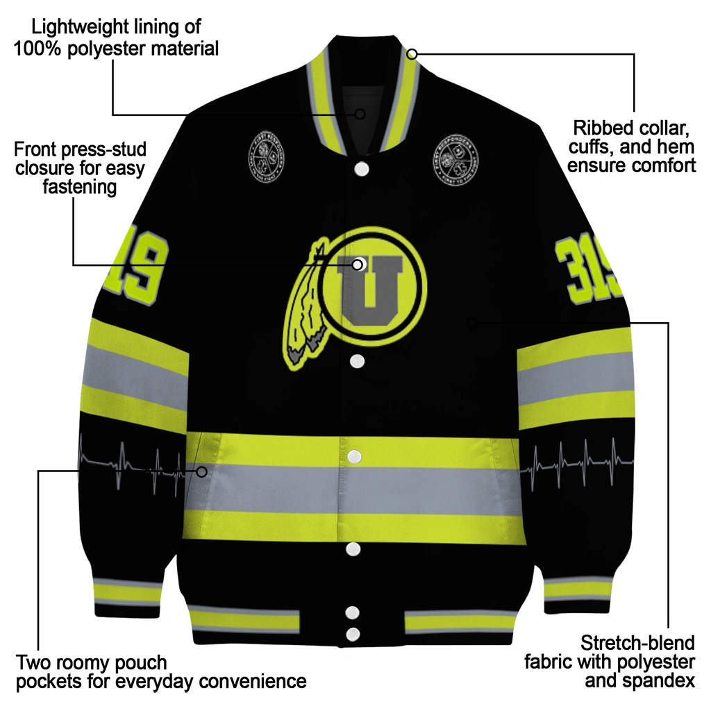 customized utah utes heartbeat accent black green varsity jacket new arrival customized utah utes heartbeat accent black green varsity jacket new arrival