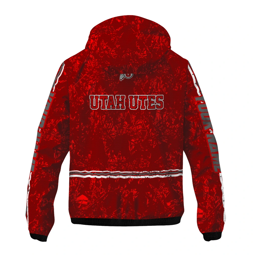 customized utah utes shards cluster red windbreaker jacket fashion forward customized utah utes shards cluster red windbreaker jacket fashion forward