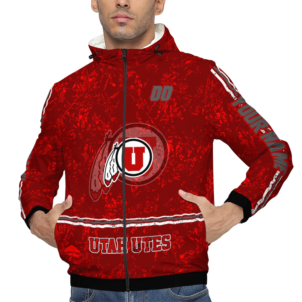 customized utah utes shards cluster red windbreaker jacket top rated customized utah utes shards cluster red windbreaker jacket top rated