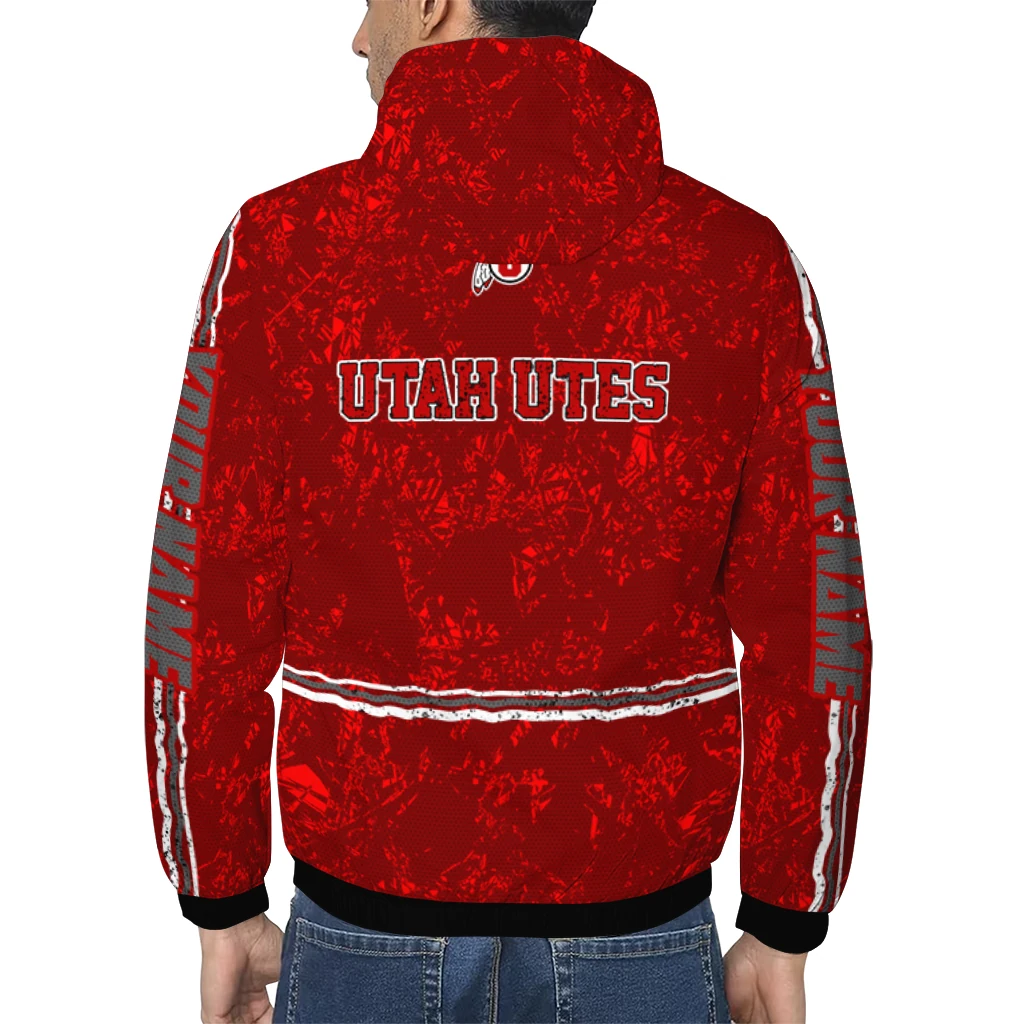 customized utah utes shards cluster red windbreaker jacket trendy customized utah utes shards cluster red windbreaker jacket trendy