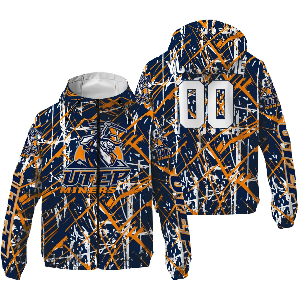 customized utep miners brushstroke pattern blue windbreaker jacket high quality customized utep miners brushstroke pattern blue windbreaker jacket high quality