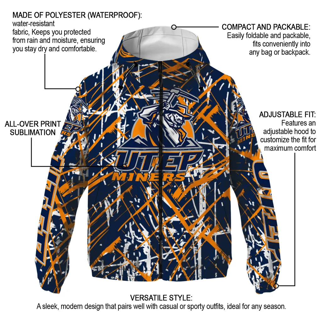 customized utep miners brushstroke pattern blue windbreaker jacket new arrival customized utep miners brushstroke pattern blue windbreaker jacket new arrival