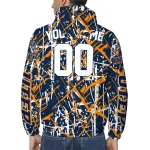 customized utep miners brushstroke pattern blue windbreaker jacket best selling