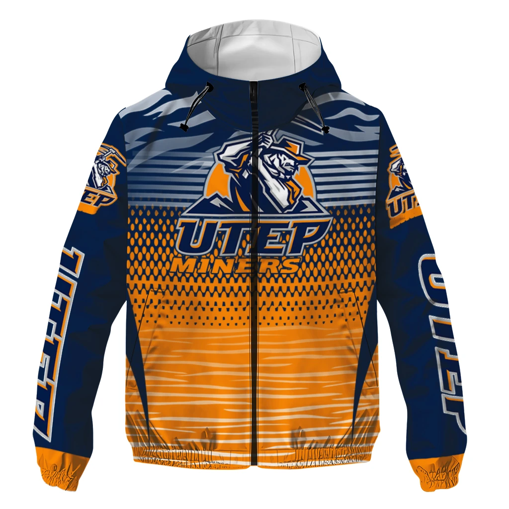 customized utep miners pattern layers blue windbreaker jacket best selling customized utep miners pattern layers blue windbreaker jacket best selling