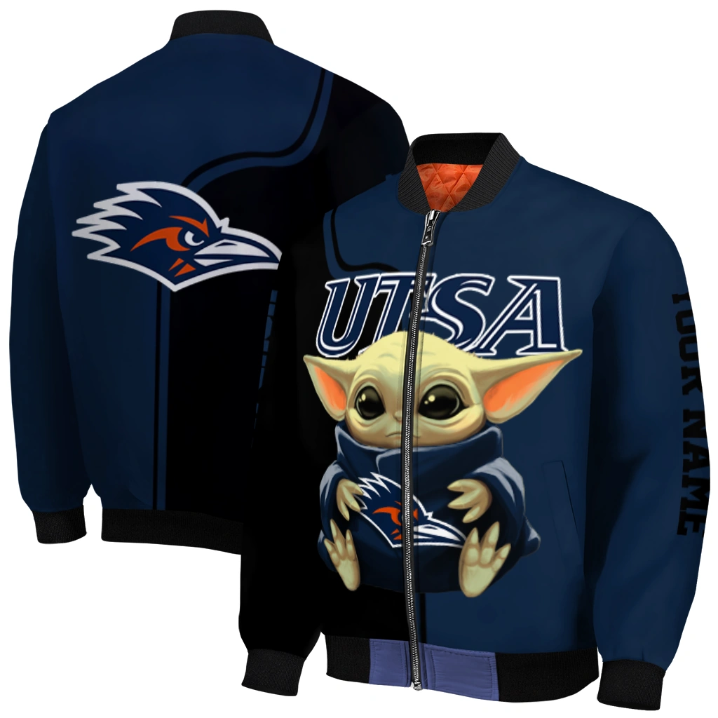 customized utsa roadrunners adorable yoda orange black bomber jacket best selling customized utsa roadrunners adorable yoda orange black bomber jacket best selling