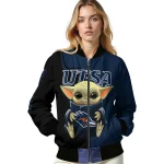 customized utsa roadrunners adorable yoda orange black bomber jacket best selling
