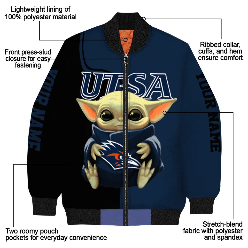 customized utsa roadrunners adorable yoda orange black bomber jacket new arrival customized utsa roadrunners adorable yoda orange black bomber jacket new arrival