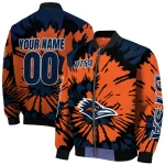 customized utsa roadrunners burst splatter orange bomber jacket best selling