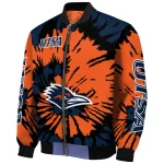 customized utsa roadrunners burst splatter orange bomber jacket best selling