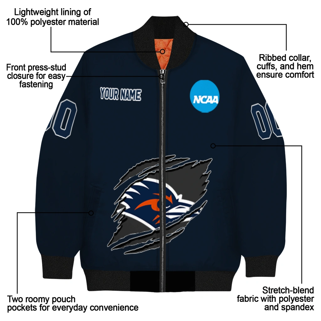 customized utsa roadrunners claw mark orange bomber jacket new arrival customized utsa roadrunners claw mark orange bomber jacket new arrival