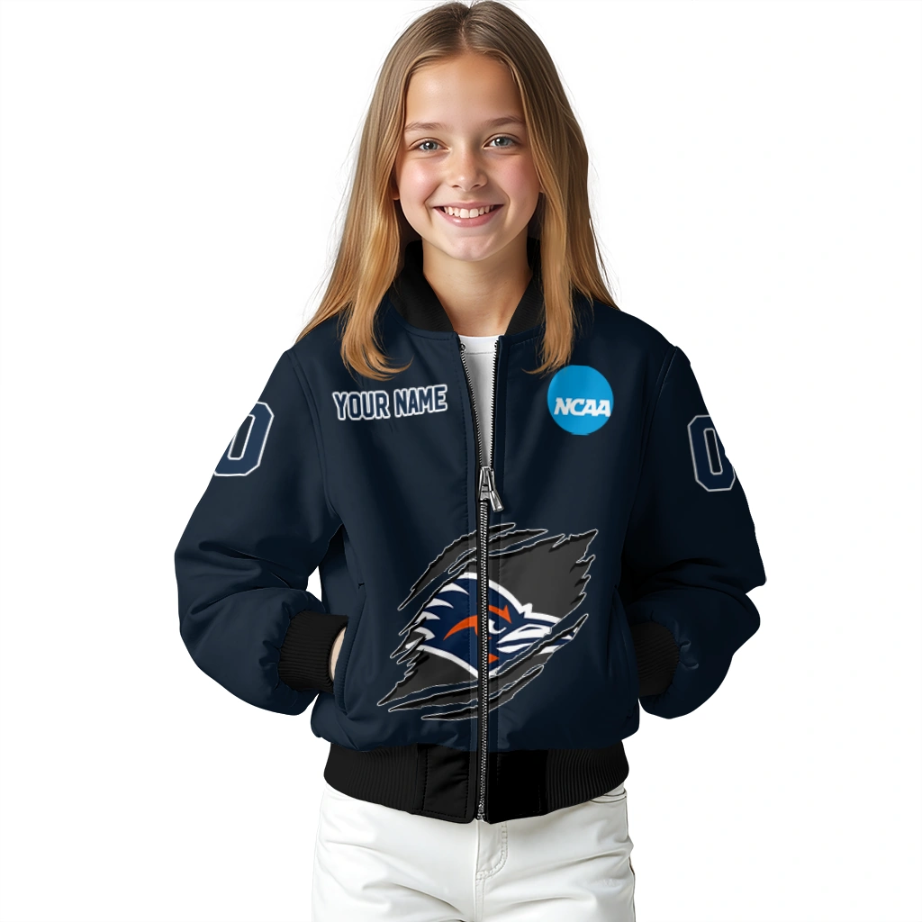customized utsa roadrunners claw mark orange bomber jacket top rated customized utsa roadrunners claw mark orange bomber jacket top rated