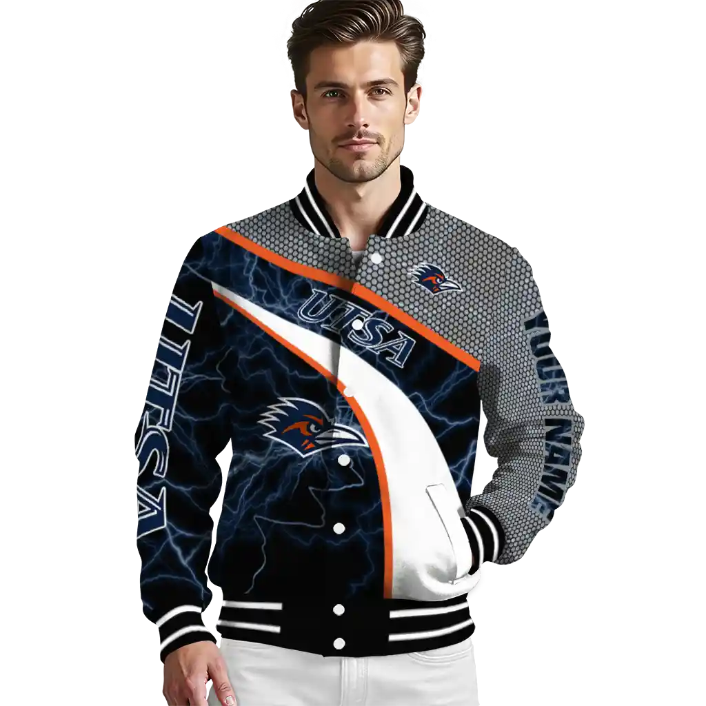 customized utsa roadrunners electric flash orange varsity jacket high quality customized utsa roadrunners electric flash orange varsity jacket high quality