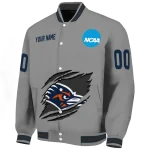 customized utsa roadrunners feral slash grey varsity jacket best selling