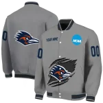 customized utsa roadrunners feral slash grey varsity jacket best selling