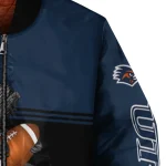 customized utsa roadrunners groot football orange black bomber jacket best selling