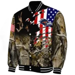customized utsa roadrunners patriot deer camouflage varsity jacket best selling