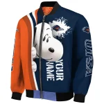 customized utsa roadrunners snoopy head orange bomber jacket best selling