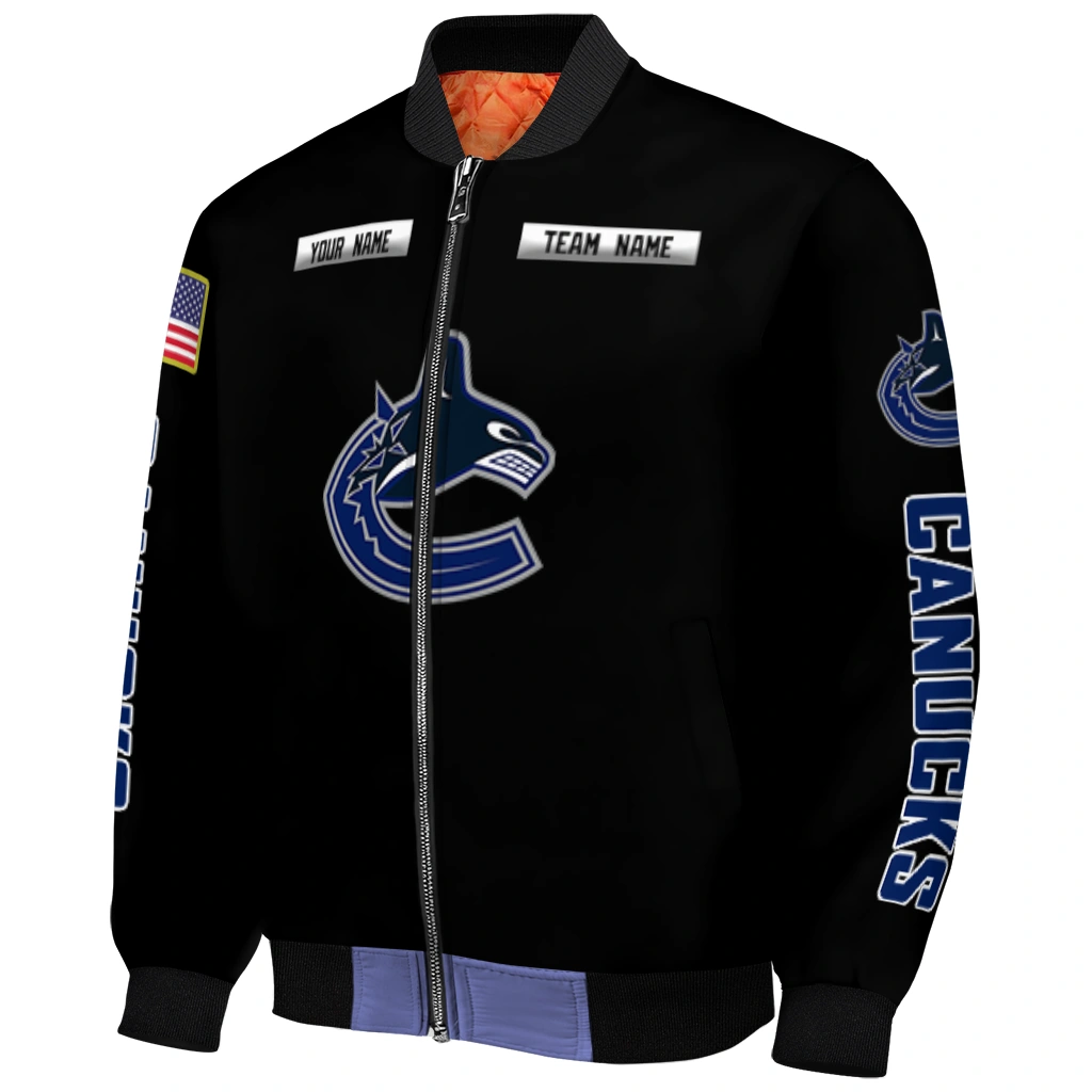 customized vancouver canucks american flag skull black bomber jacket fashion forward customized vancouver canucks american flag skull black bomber jacket fashion forward