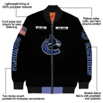 customized vancouver canucks american flag skull black bomber jacket best selling
