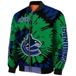 customized vancouver canucks burst splatter blue bomber jacket best selling