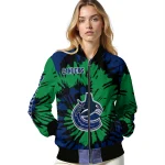 customized vancouver canucks burst splatter blue bomber jacket best selling