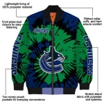 customized vancouver canucks burst splatter blue bomber jacket best selling