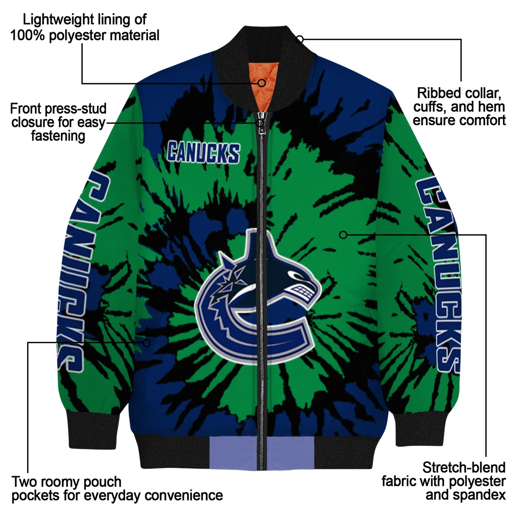 customized vancouver canucks burst splatter blue bomber jacket new arrival customized vancouver canucks burst splatter blue bomber jacket new arrival